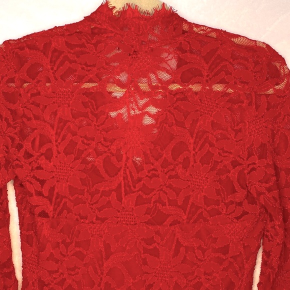 Beautiful holiday red lace dress. - Picture 5 of 9